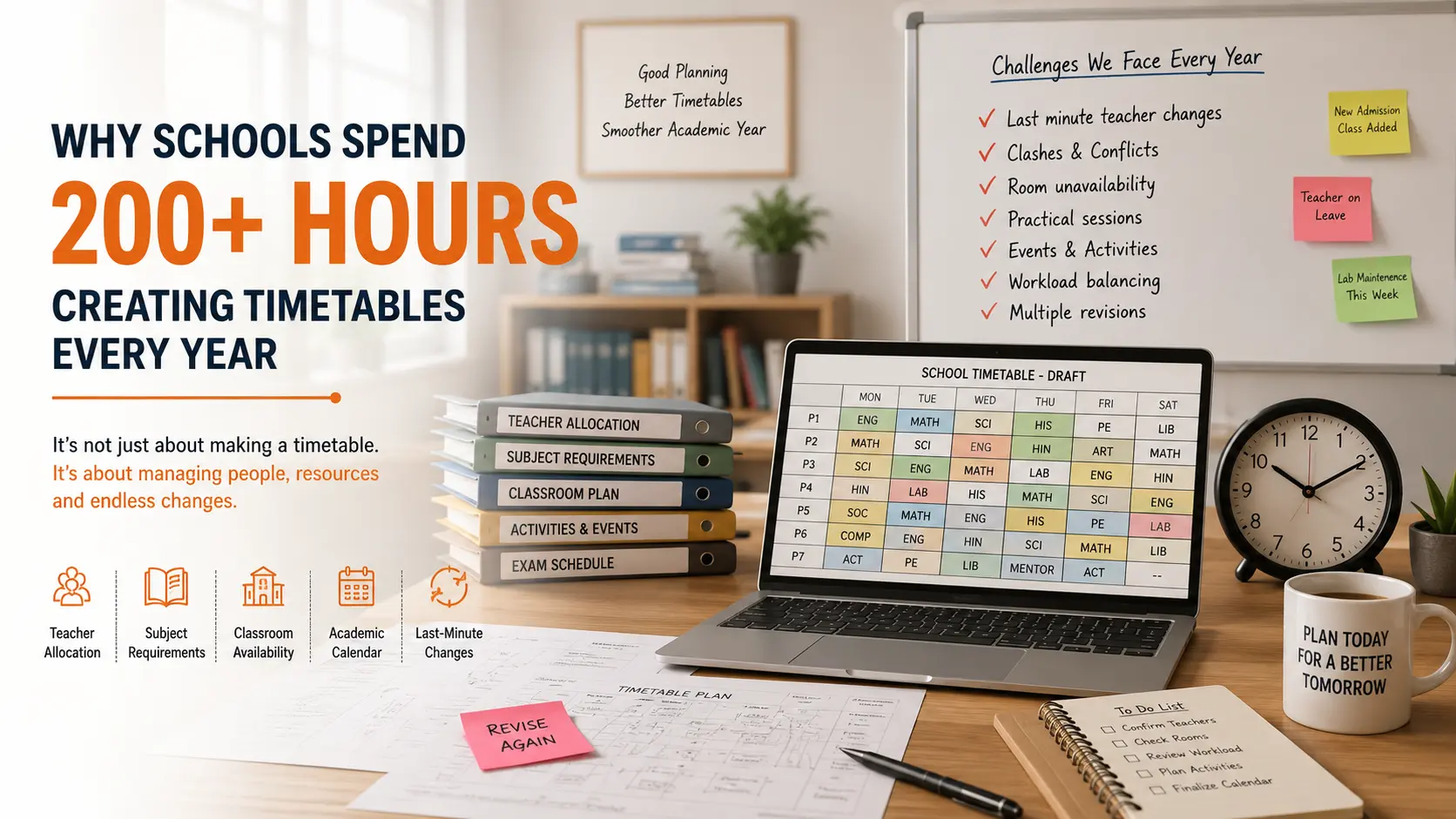Why Schools Spend 200+ Hours Creating Timetables Every Year (And How to Reduce It)